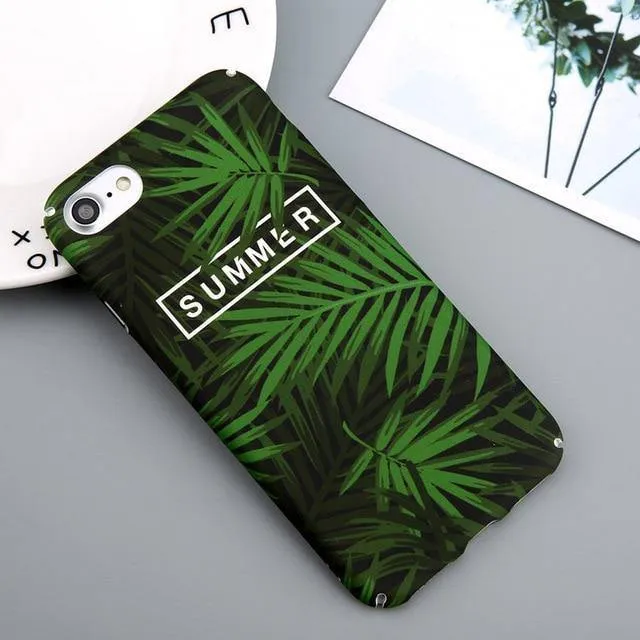 USLION Hülle für iPhone 7 6 X XR XS Max Blume Kirschbaum Harte PC Handyhüllen Bonbonfarben Blätter Hülle für iPhone 6 6s 7 8 Plus