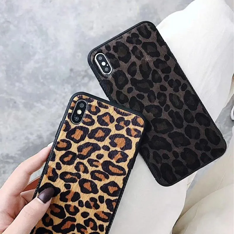 USLION Winter Warm Plüsch Fall Für iPhone XS MAX XR X Pelzigen Leopard Print Telefon Fällen Für iPhone 7 8 6 6s Plus Soft Cover Coque