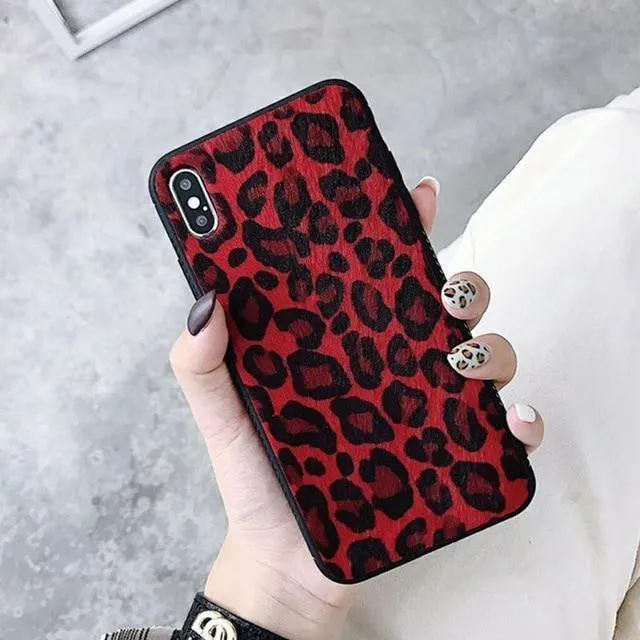 USLION Winter Warm Plüsch Fall Für iPhone XS MAX XR X Pelzigen Leopard Print Telefon Fällen Für iPhone 7 8 6 6s Plus Soft Cover Coque