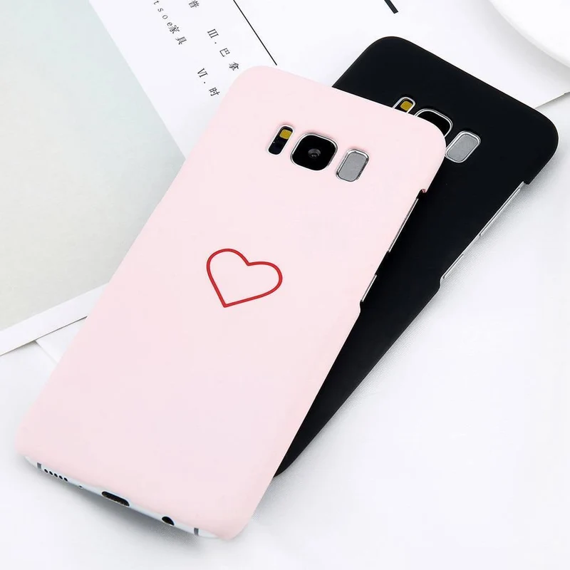 USLION Cartoon-Paare lieben Herz-Hülle für Samsung Galaxy S8 S9 Plus, harte PC-Telefonabdeckung für Samsung Note 8 S8 S7 S7 Edge-Hüllen