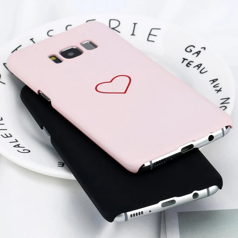 USLION Cartoon-Paare lieben Herz-Hülle für Samsung Galaxy S8 S9 Plus, harte PC-Telefonabdeckung für Samsung Note 8 S8 S7 S7 Edge-Hüllen