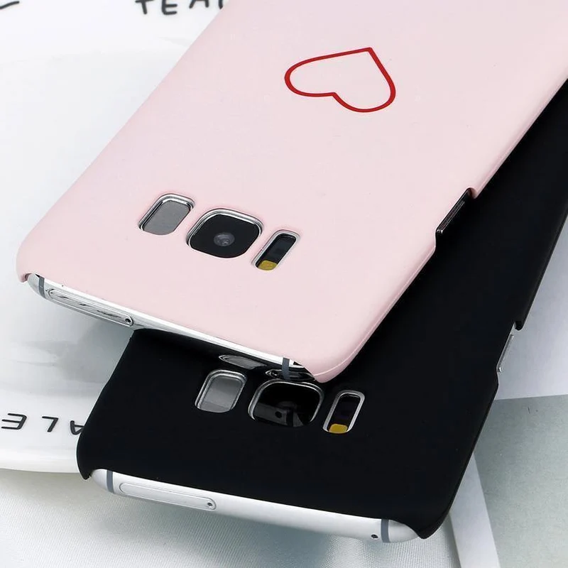 USLION Cartoon-Paare lieben Herz-Hülle für Samsung Galaxy S8 S9 Plus, harte PC-Telefonabdeckung für Samsung Note 8 S8 S7 S7 Edge-Hüllen