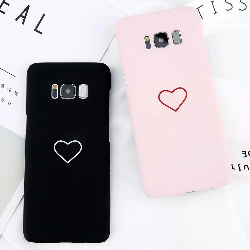 USLION Cartoon-Paare lieben Herz-Hülle für Samsung Galaxy S8 S9 Plus, harte PC-Telefonabdeckung für Samsung Note 8 S8 S7 S7 Edge-Hüllen