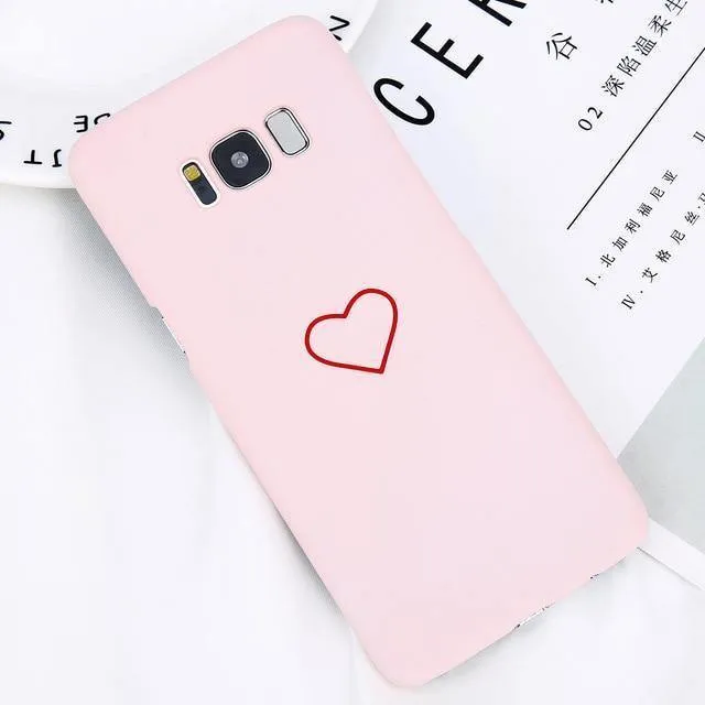 USLION Cartoon-Paare lieben Herz-Hülle für Samsung Galaxy S8 S9 Plus, harte PC-Telefonabdeckung für Samsung Note 8 S8 S7 S7 Edge-Hüllen