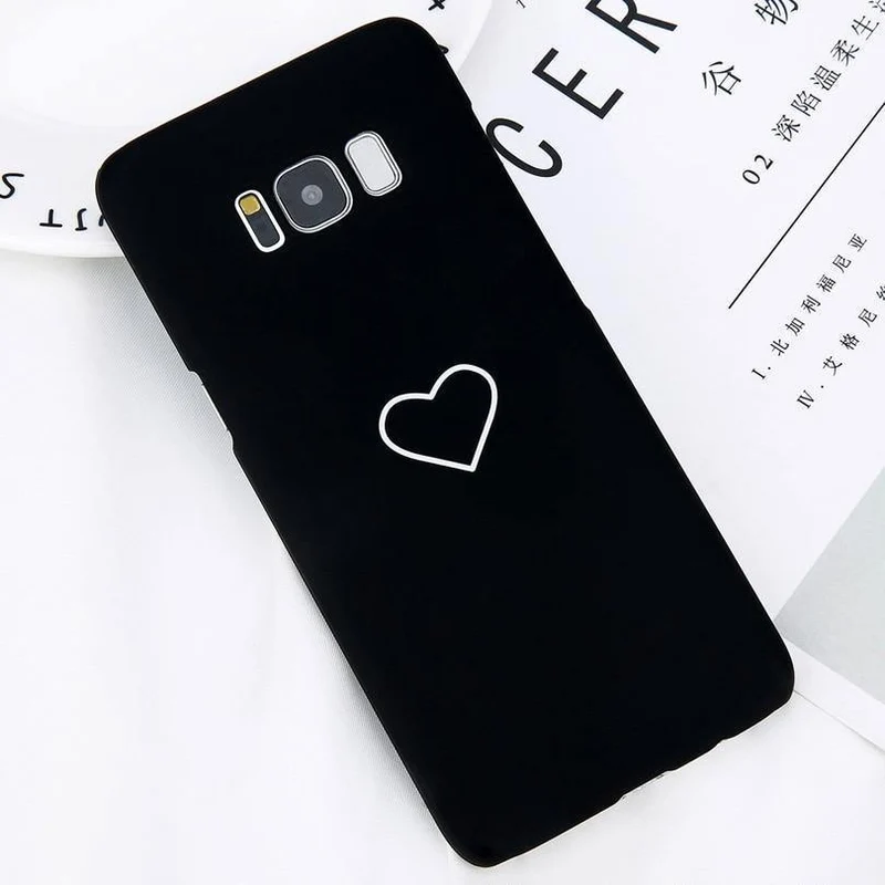 USLION Cartoon-Paare lieben Herz-Hülle für Samsung Galaxy S8 S9 Plus, harte PC-Telefonabdeckung für Samsung Note 8 S8 S7 S7 Edge-Hüllen
