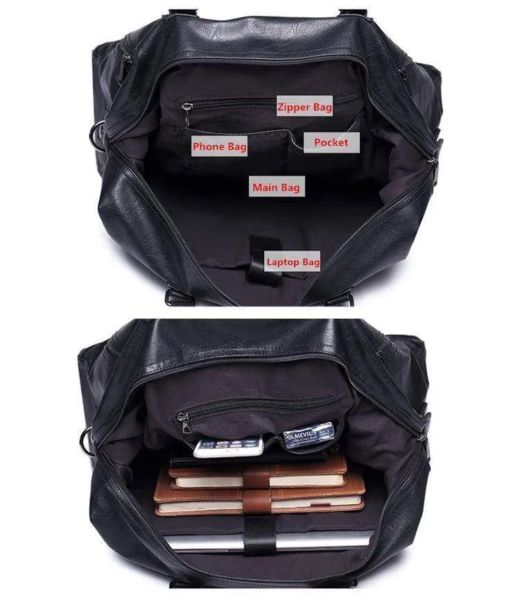 Herren Reisetaschen Gepäck Wasserdichte Koffer Seesack Big Large Capacity Taschen Casual High-Capacity PU-Leder Handtasche