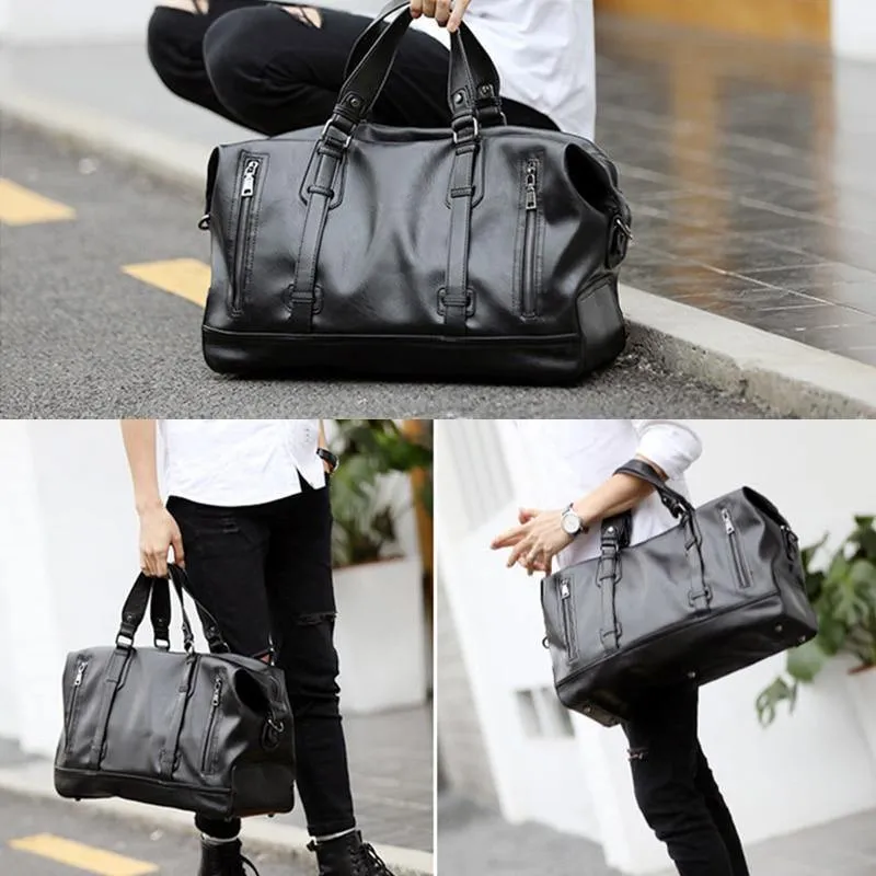 Herren Reisetaschen Gepäck Wasserdichte Koffer Seesack Big Large Capacity Taschen Casual High-Capacity PU-Leder Handtasche