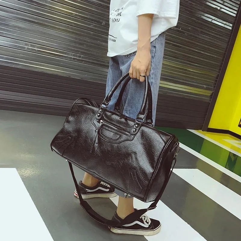 Mode PU Leder Reisetasche Männer Frauen Große Kapazität Handtaschen Große Schulter Taschen Männlichen Große Reisetasche Unisex Bolsa