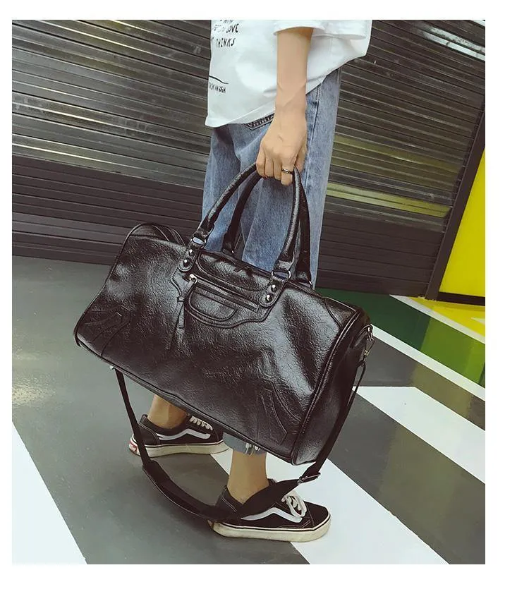 Mode PU Leder Reisetasche Männer Frauen Große Kapazität Handtaschen Große Schulter Taschen Männlichen Große Reisetasche Unisex Bolsa
