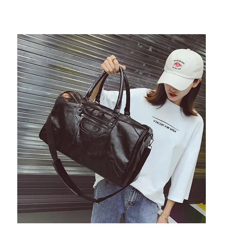 Mode PU Leder Reisetasche Männer Frauen Große Kapazität Handtaschen Große Schulter Taschen Männlichen Große Reisetasche Unisex Bolsa