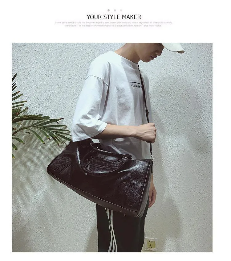 Mode PU Leder Reisetasche Männer Frauen Große Kapazität Handtaschen Große Schulter Taschen Männlichen Große Reisetasche Unisex Bolsa