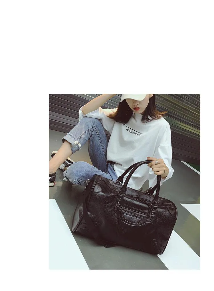Mode PU Leder Reisetasche Männer Frauen Große Kapazität Handtaschen Große Schulter Taschen Männlichen Große Reisetasche Unisex Bolsa