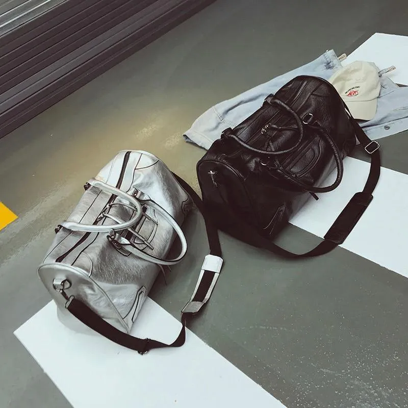 Mode PU Leder Reisetasche Männer Frauen Große Kapazität Handtaschen Große Schulter Taschen Männlichen Große Reisetasche Unisex Bolsa