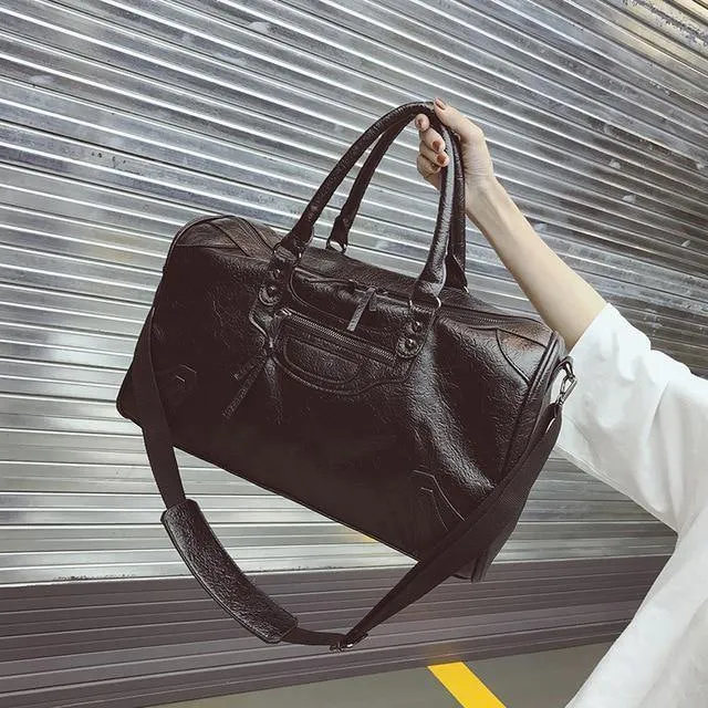 Mode PU Leder Reisetasche Männer Frauen Große Kapazität Handtaschen Große Schulter Taschen Männlichen Große Reisetasche Unisex Bolsa