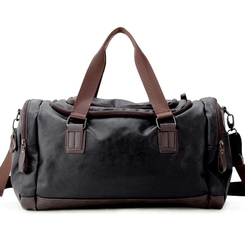 Lässige Reisetasche aus PU-Leder für Herren, große Reisetaschen mit großem Fassungsvermögen, schwarze Umhängetasche für Herren, Tragetasche JXY815