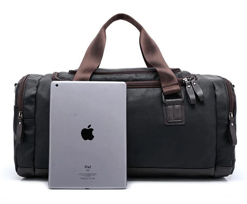 Lässige Reisetasche aus PU-Leder für Herren, große Reisetaschen mit großem Fassungsvermögen, schwarze Umhängetasche für Herren, Tragetasche JXY815