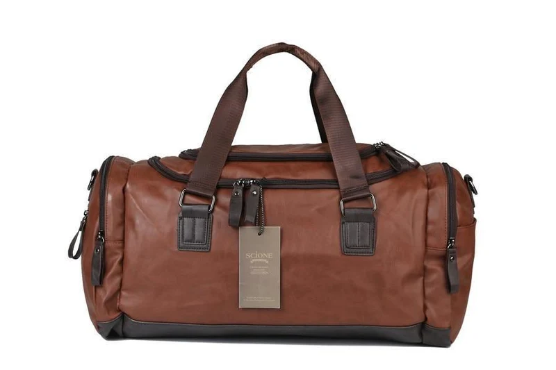 Lässige Reisetasche aus PU-Leder für Herren, große Reisetaschen mit großem Fassungsvermögen, schwarze Umhängetasche für Herren, Tragetasche JXY815