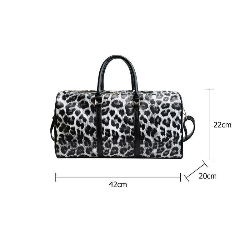 Frauen Sling Schulter Handtasche Große Kapazität Leopard Crossbody Reisetaschen PU Leder Weekend Duffel Messenger Bag Bolsas