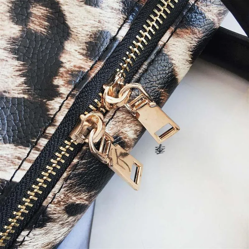Frauen Sling Schulter Handtasche Große Kapazität Leopard Crossbody Reisetaschen PU Leder Weekend Duffel Messenger Bag Bolsas