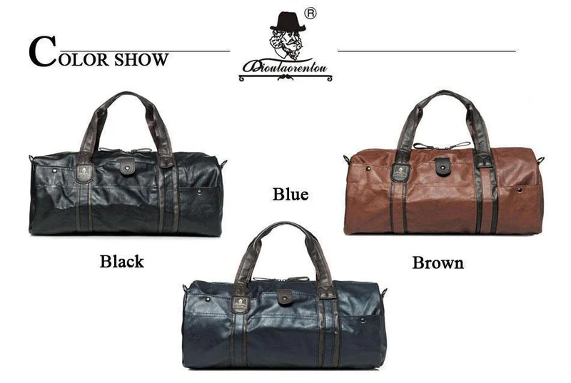Wasserdichte Reisetasche für Frauen Hand Vintage Herren Leder Reisetaschen Pu Leder Wochenendtasche Männer