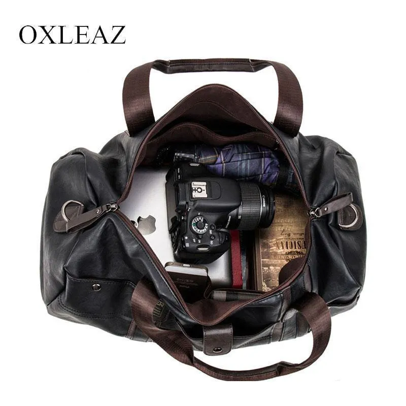 Wasserdichte Reisetasche für Frauen Hand Vintage Herren Leder Reisetaschen Pu Leder Wochenendtasche Männer