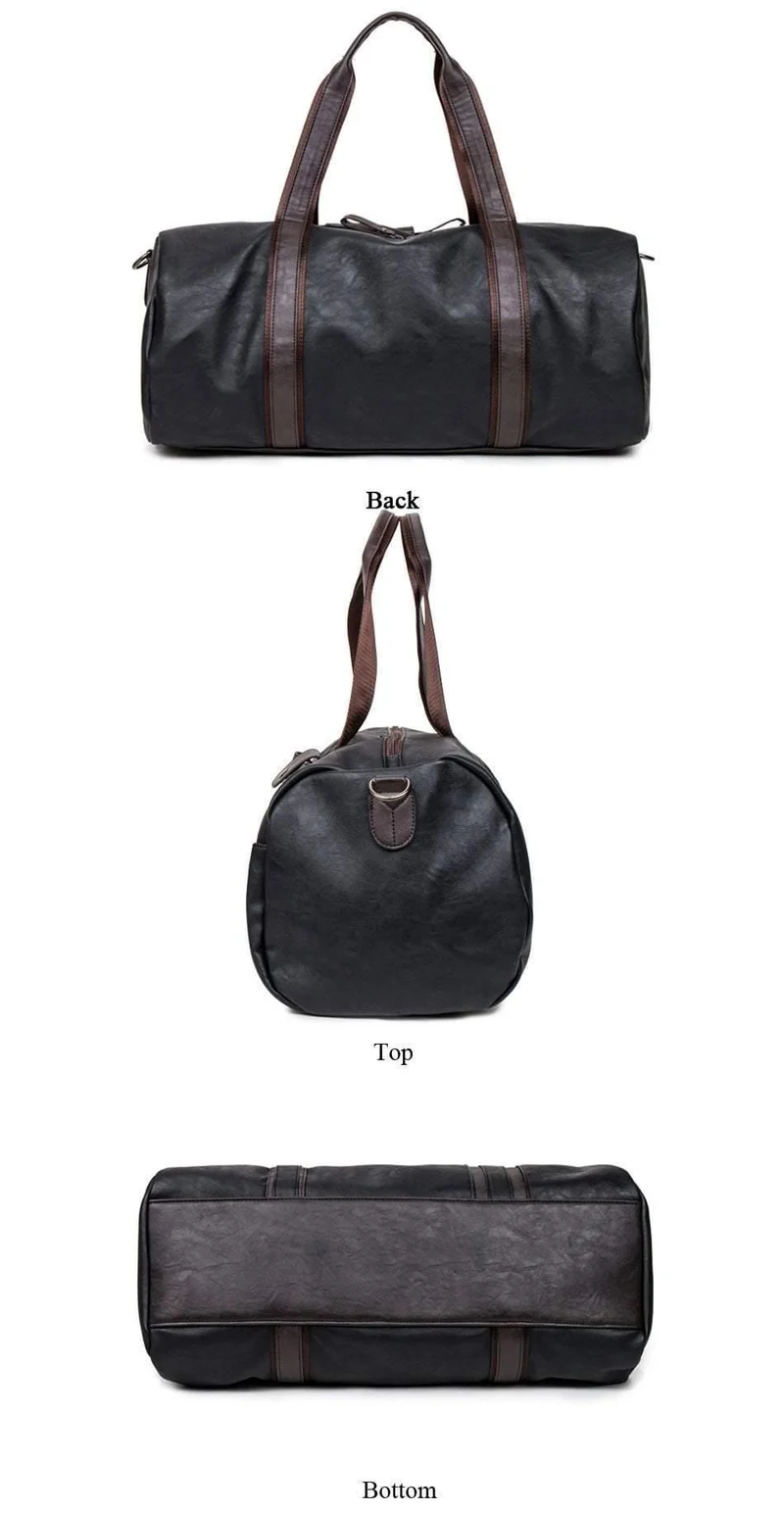 Wasserdichte Reisetasche für Frauen Hand Vintage Herren Leder Reisetaschen Pu Leder Wochenendtasche Männer