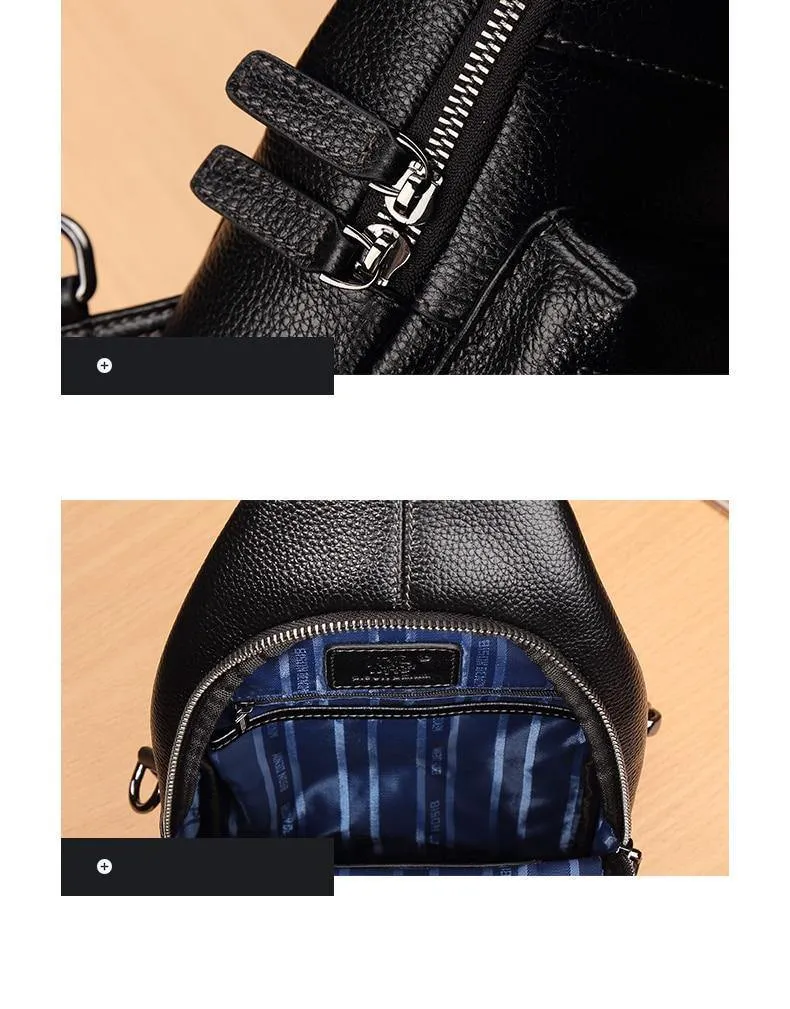 Umhängetasche aus echtem Leder, wasserdichte Herrentaschen, kleiner einzelner Schultergurt, Brusttasche, Leder-Reisetasche N2666