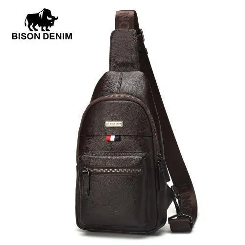 Umhängetasche aus echtem Leder, wasserdichte Herrentaschen, kleiner einzelner Schultergurt, Brusttasche, Leder-Reisetasche N2666