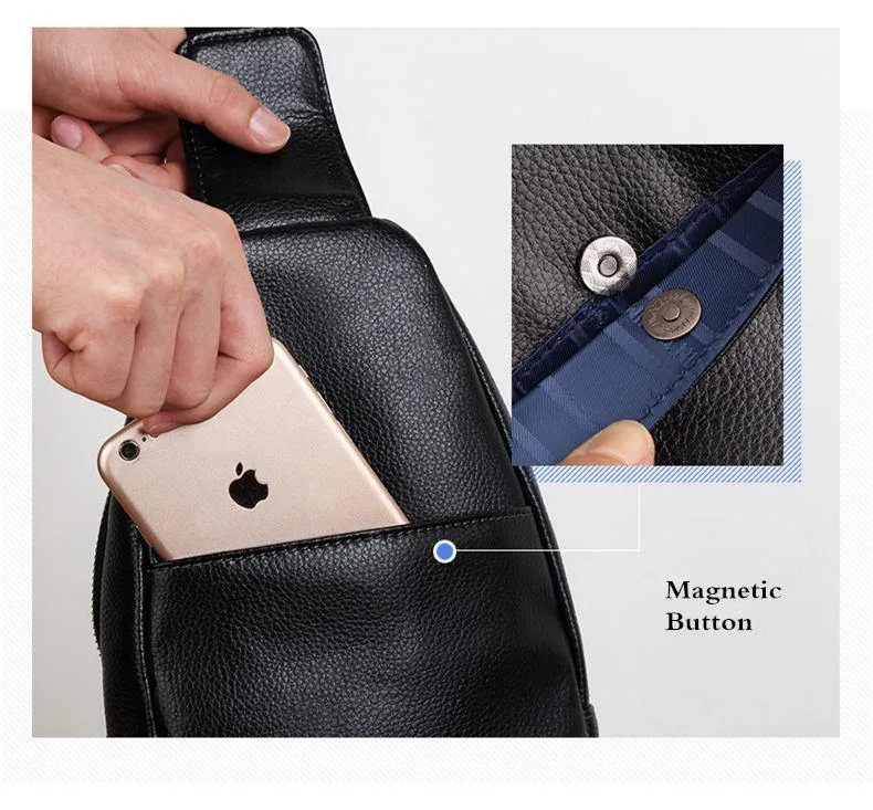 Umhängetasche aus echtem Leder, wasserdichte Herrentaschen, kleiner einzelner Schultergurt, Brusttasche, Leder-Reisetasche N2666
