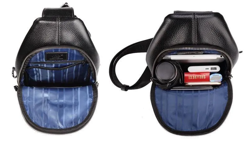 Umhängetasche aus echtem Leder, wasserdichte Herrentaschen, kleiner einzelner Schultergurt, Brusttasche, Leder-Reisetasche N2666