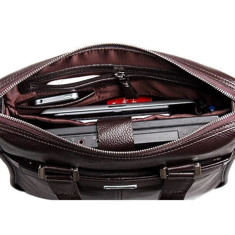 Herren Umhängetasche aus echtem Leder Mann Tasche Rindsleder Handtasche Casual Messenger Bags