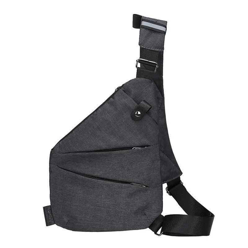 Anti-Diebstahl-Canvas Brusttasche Männer Sport Single Shoulder Reisetaschen Umhängetasche für Männer Black bolso hombre