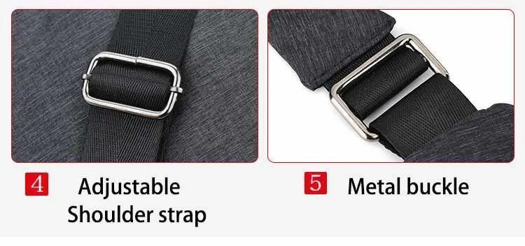 Anti-Diebstahl-Canvas Brusttasche Männer Sport Single Shoulder Reisetaschen Umhängetasche für Männer Black bolso hombre