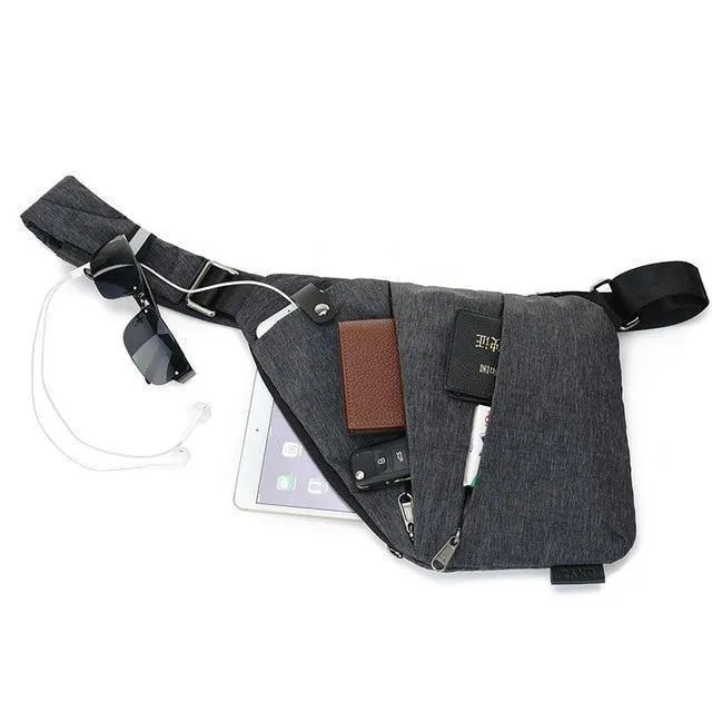 Anti-Diebstahl-Canvas Brusttasche Männer Sport Single Shoulder Reisetaschen Umhängetasche für Männer Black bolso hombre