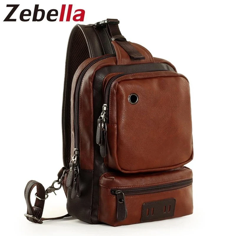Herren Umhängetasche Vintage Herren Umhängetasche Herren Brusttasche Casual Fashion PU Leder Herren Messenger Bag