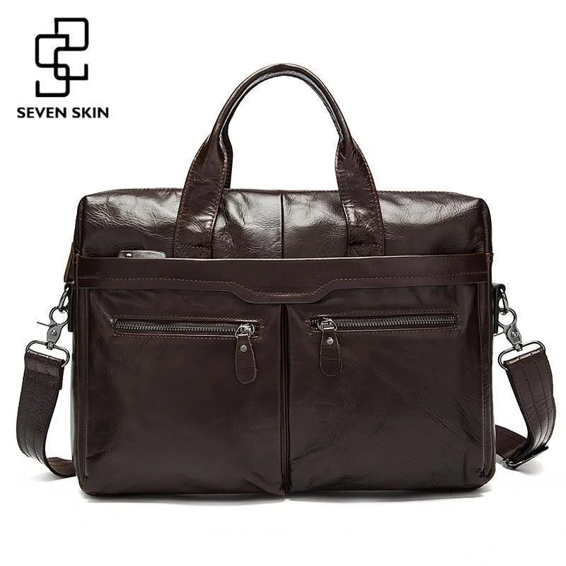 Leder Männer Taschen Business Aktentasche männer Laptop Tasche Mann Vintage Umhängetasche Schulter Handtasche Männliche Messenger Tasche Portfolio