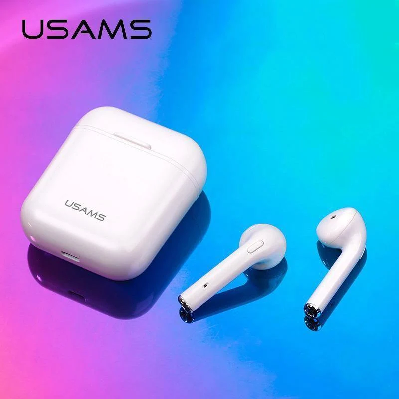 TWS Kabelloses Bluetooth-Kopfhörer-Headset für iPhone Xs Max XR 7 8, USAMS Bluetooth-Kopfhörer für Samsung Xiaomi mit Ladebox