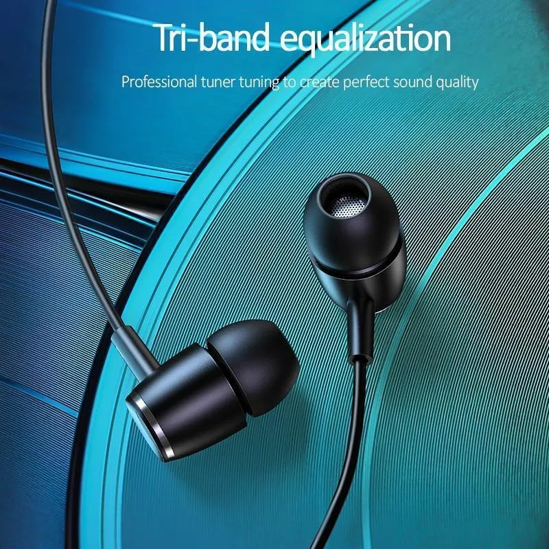EP-26 Tiffany Blue In-Ear-Ohrhörer aus Metall, USAMS 3.5 mm Hifi-Ohrhörer, Bass-Kopfhörer, Stereo-Headset, In-Ear-Kopfhörer mit Kabel und Mikrofon