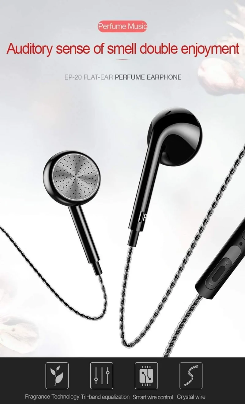 In-Ear-Parfüm-Ohrhörer USAMS EP-20 Stereo-Headset 3.5 mm In-Ear-Kopfhörer mit Kabel und Mikrofon Aromatherapie