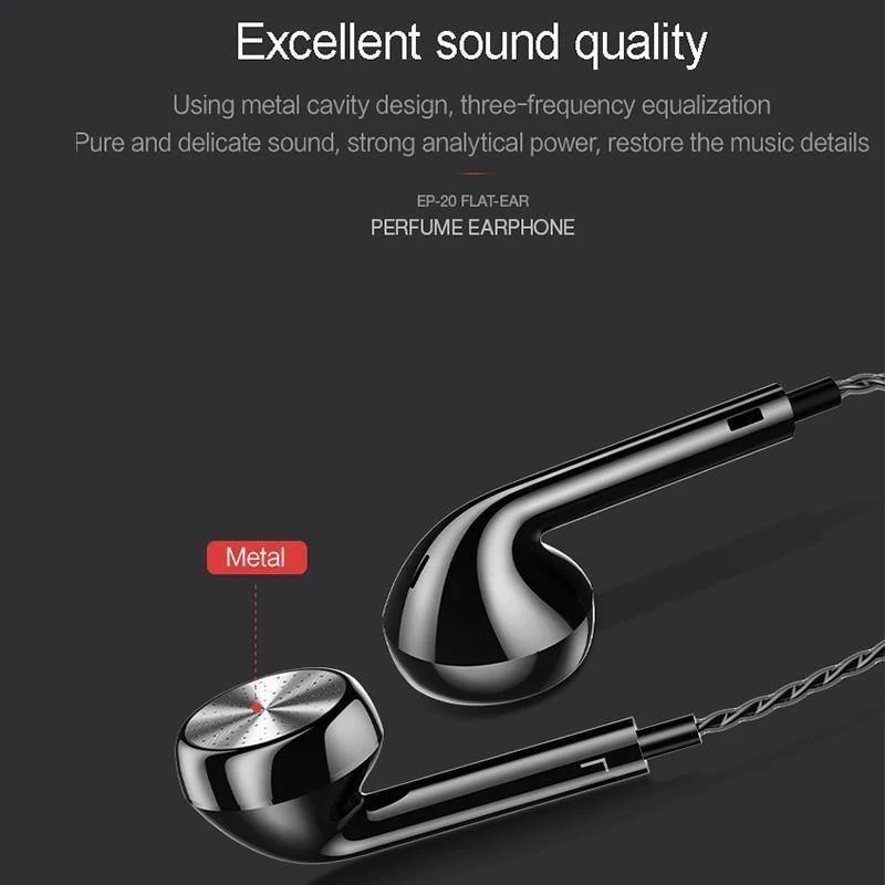 In-Ear-Parfüm-Ohrhörer USAMS EP-20 Stereo-Headset 3.5 mm In-Ear-Kopfhörer mit Kabel und Mikrofon Aromatherapie