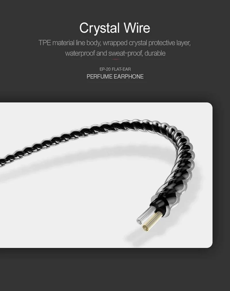 In-Ear-Parfüm-Ohrhörer USAMS EP-20 Stereo-Headset 3.5 mm In-Ear-Kopfhörer mit Kabel und Mikrofon Aromatherapie