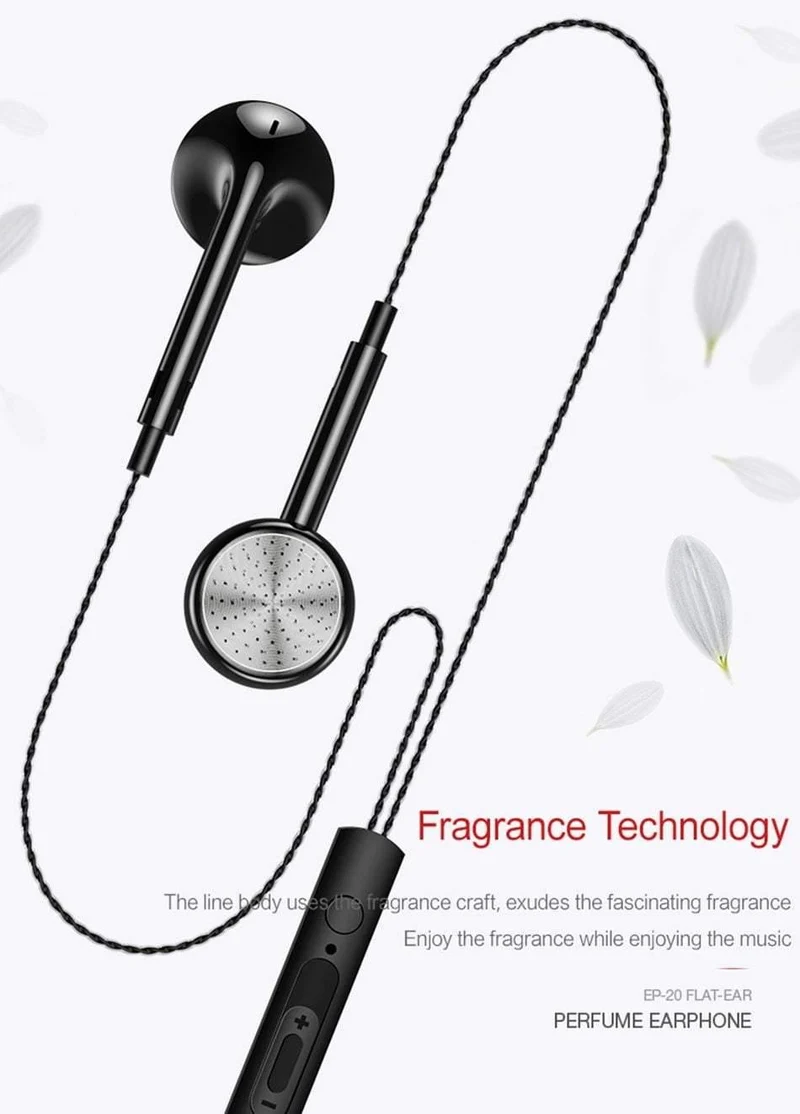 USAMS In-Ear-Parfüm-Ohrhörer Stereo-Headset 3.5-mm-In-Ear-Kopfhörer mit Mikrofon Aromatherapie für Mobiltelefone EP-20