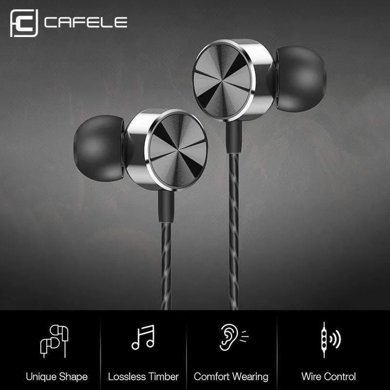 CAFELE Professioneller In-Ear-Kopfhörer mit Kabel, High-Fidelity-Klangqualität, Metall, schwerer Bass, Musik, kabelgebundener Kopfhörer für Telefon