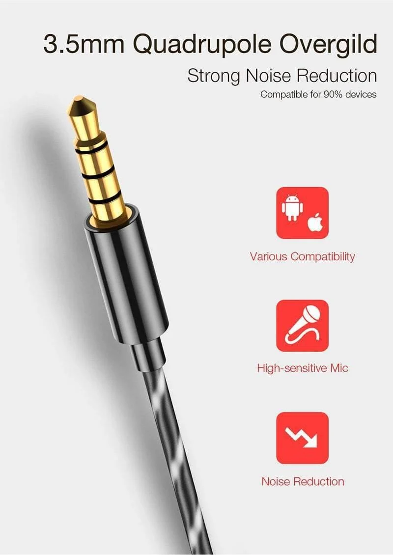 CAFELE Professioneller In-Ear-Kopfhörer mit Kabel, High-Fidelity-Klangqualität, Metall, schwerer Bass, Musik, kabelgebundener Kopfhörer für Telefon