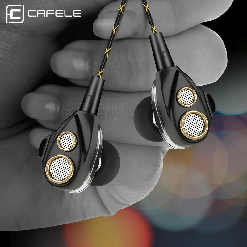 CAFELE Professioneller In-Ear-Kopfhörer mit Kabel, Metall, schwerer Bass, Musik-Kopfhörer mit hoher Wiedergabetreue und Klangqualität für Smartphones