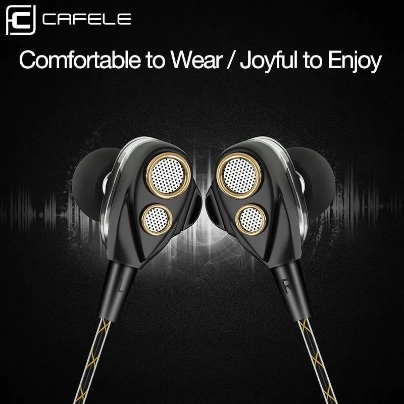 CAFELE Professioneller In-Ear-Kopfhörer mit Kabel, Metall, schwerer Bass, Musik-Kopfhörer mit hoher Wiedergabetreue und Klangqualität für Smartphones