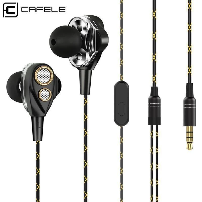CAFELE Professioneller In-Ear-Kopfhörer mit Kabel, Metall, schwerer Bass, Musik-Kopfhörer mit hoher Wiedergabetreue und Klangqualität für Smartphones