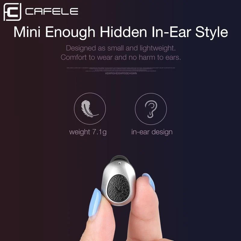 CAFELE In-Ear Bluetooth-Kopfhörer Drahtlose Ohrhörer Metall Heavy Bass Business-Kopfhörer High-Fidelity-Klangqualität für Sportmusik