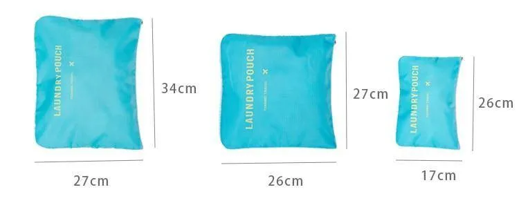6pcs / set Männer und Frauen Gepäck Reisetaschen Verpackung Würfel Veranstalter Mode Doppel Reißverschluss Wasserdichte Polyester Tasche Großhandel