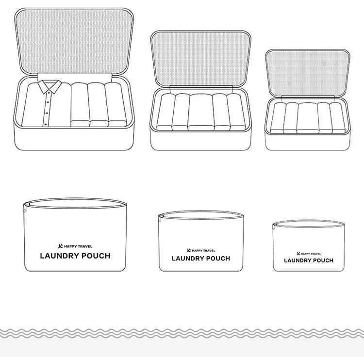 6 Teile/satz Mode Große Kapazität Zipper Nylon Wasserdichte Frauen Reisetasche Gepäck Organizer Verpackung Tasche Cube Männer Reise Tasche